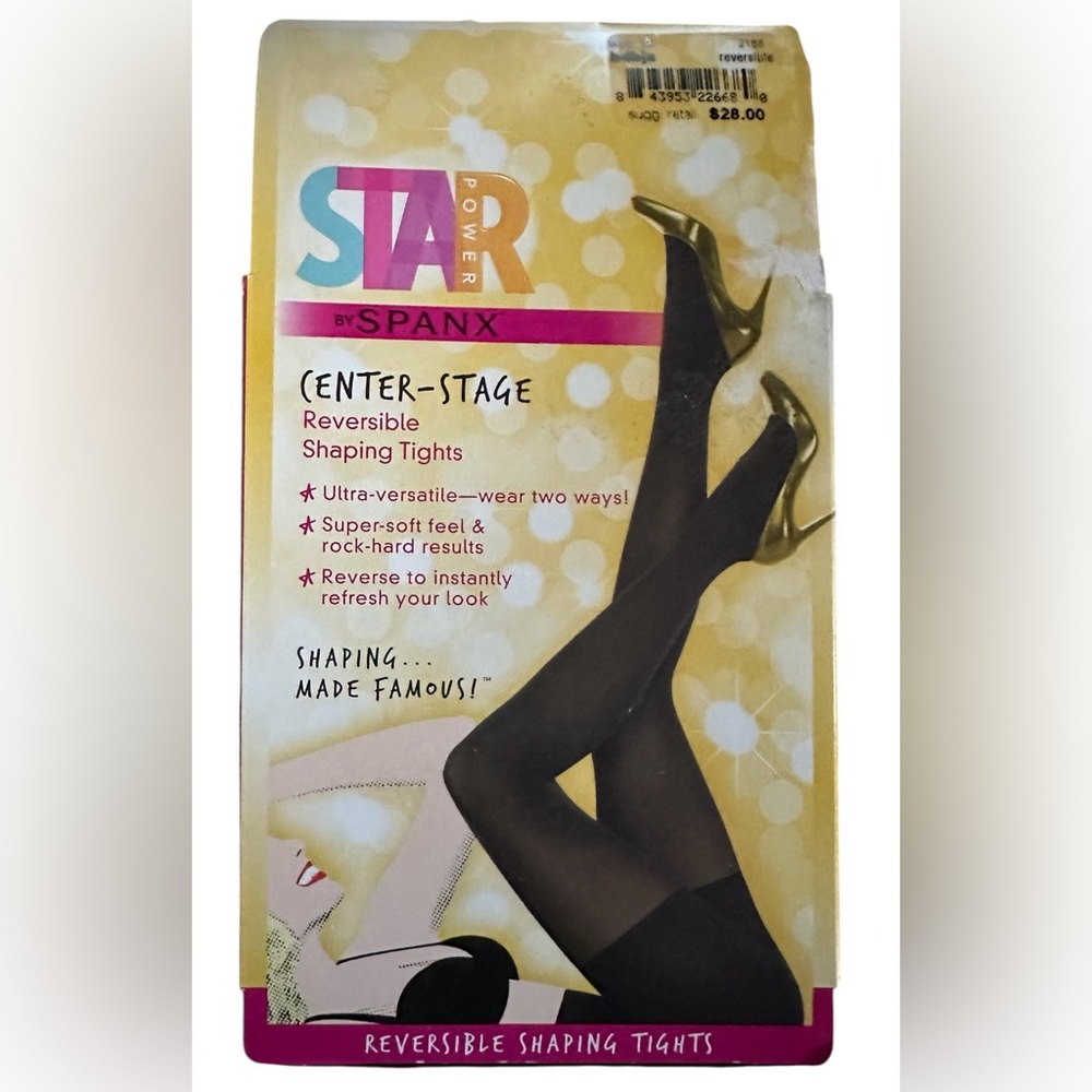 Star Power by Spanx Women's A Center-Stage Reversible Shaping Tights Black Java
